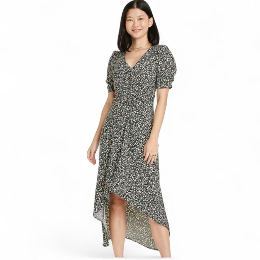 A New Day Day NWT High-Low floral print crepe midi dress | Summer Grad | Size XL